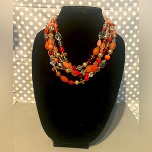 Multi strand beaded necklace